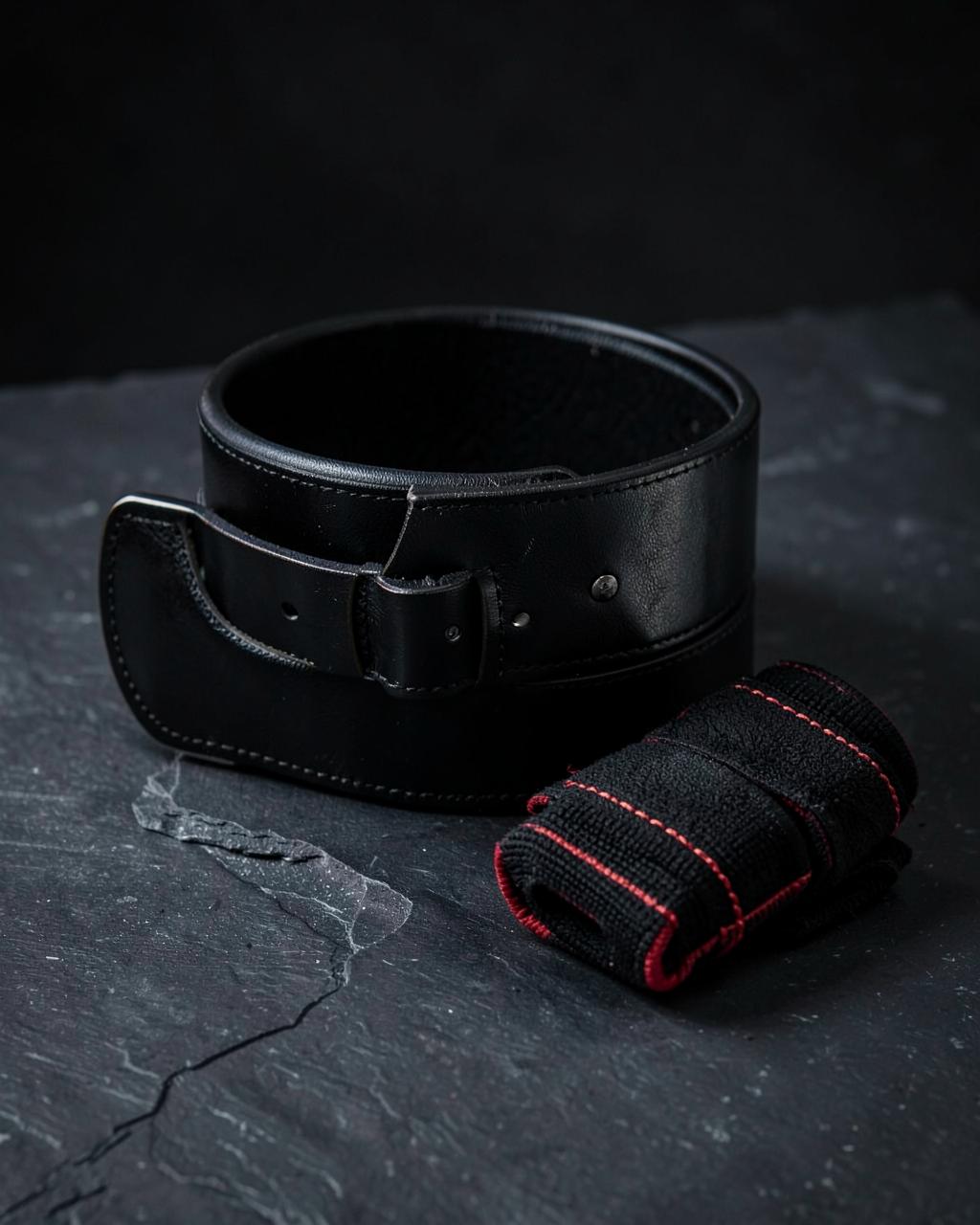 Leather Lifting Belt + Wrist Wraps Bundle