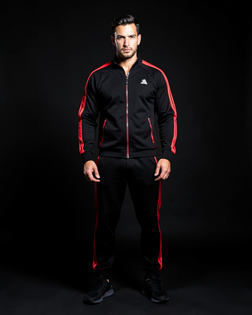 Full Tracksuit Set - Black/Red